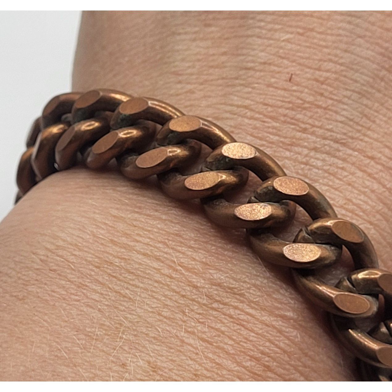 Heavy Chunky Chain Link Copper Bracelet 7.5in 
